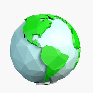 Cartoon low poly planet Earth