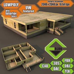 Lowpoly building with interior ABB01