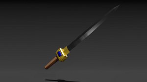 Low Poly Claymore Sword 3D model