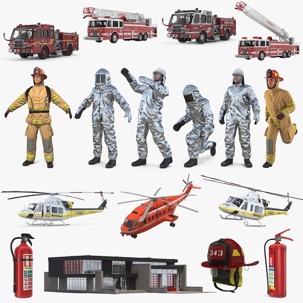 3D firefighters equipment 2