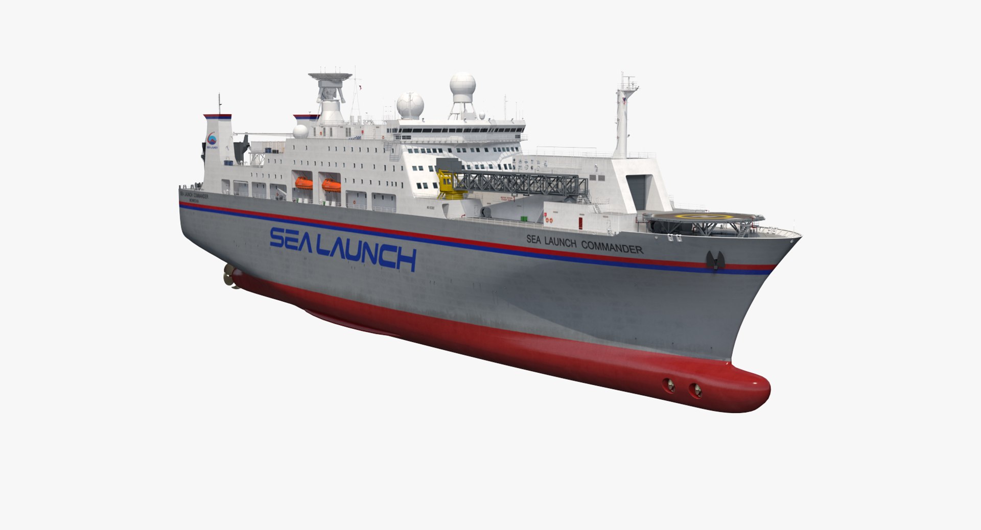 Command Ship Sea Launch Commander ACS Rigged 3D model preview