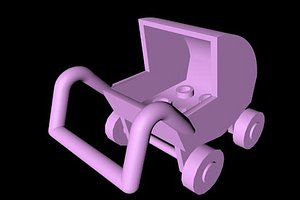 3d model lego pram pushchair