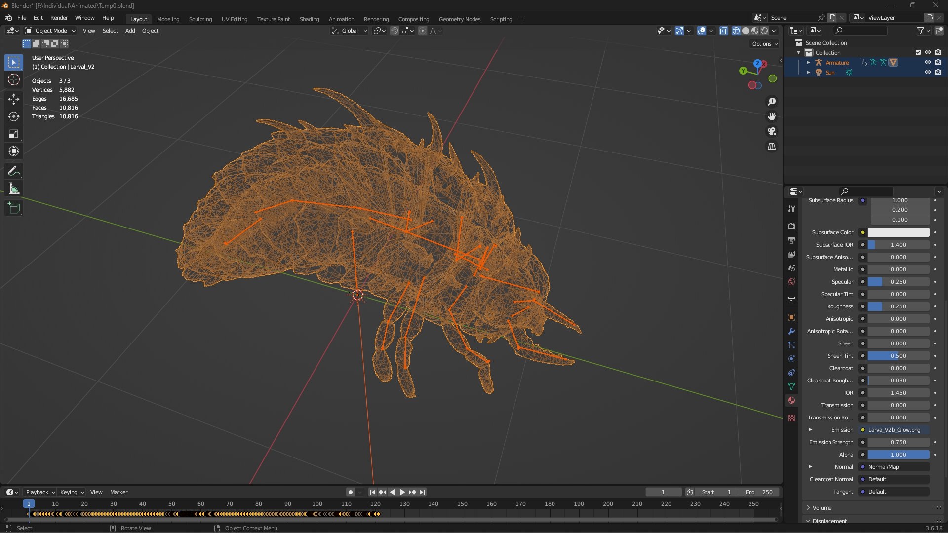 3D Larva-V2b model https://p.turbosquid.com/ts-thumb/m6/DfsGdk/SU/wireframe3/jpg/1778755452/1920x1080/fit_q87/c78c75f83745a6c921a0db35748f7d17ae840718/wireframe3.jpg