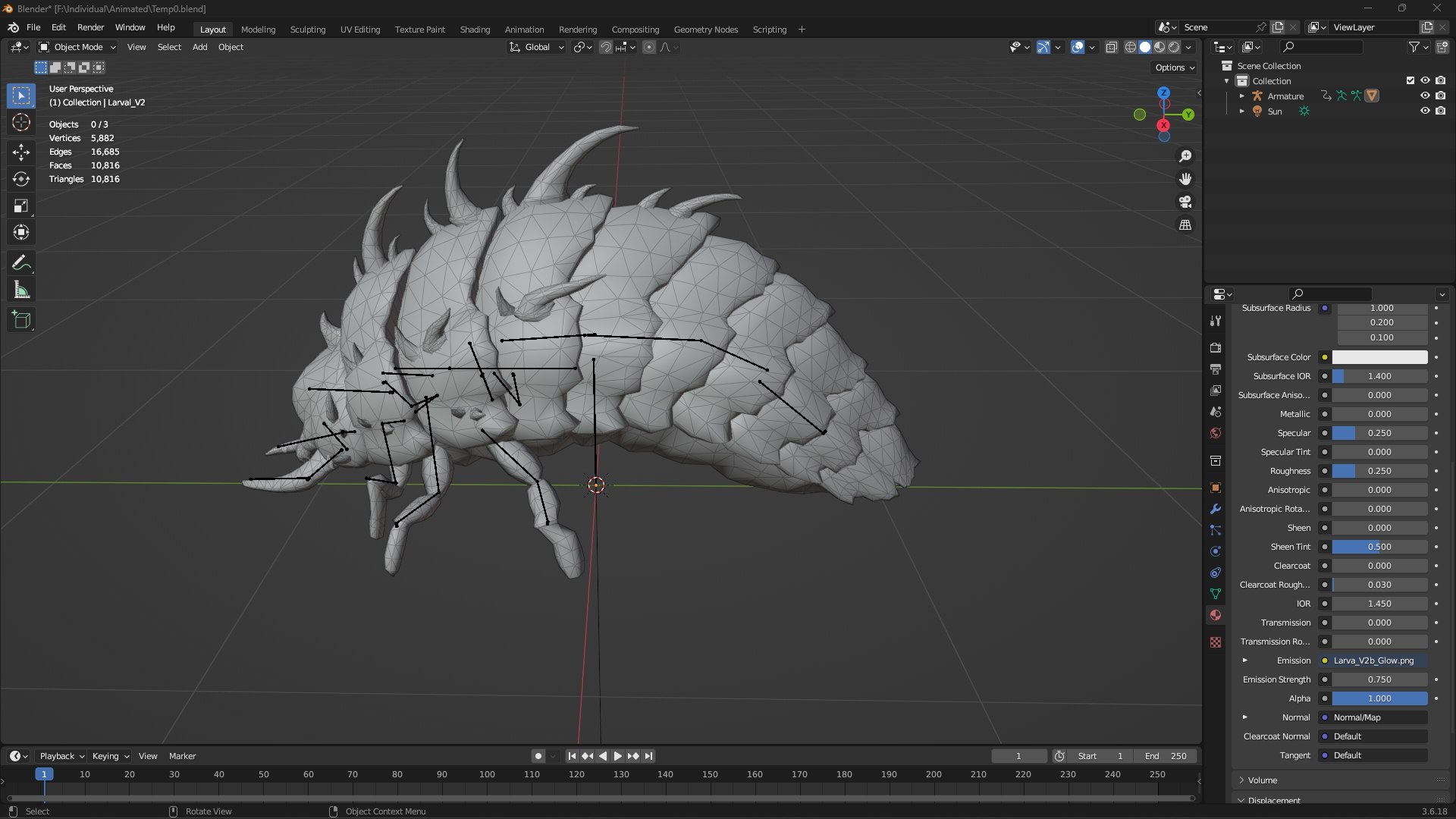 3D Larva-V2b model https://p.turbosquid.com/ts-thumb/m6/DfsGdk/m2/wireframe2/jpg/1778755452/1920x1080/fit_q87/abe874caa99c9535a4548101b719f24d4714c193/wireframe2.jpg