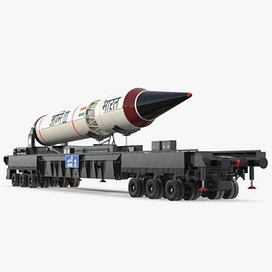 Agni III Indian Ballistic Missile with Trailer
