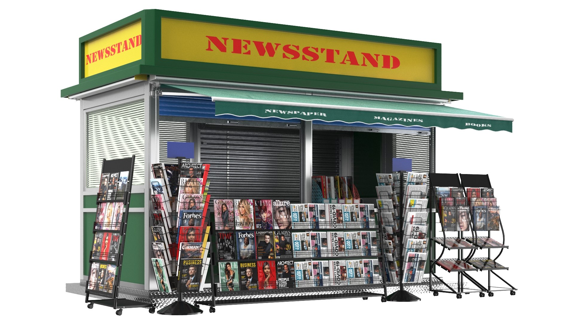 3D Detailed Newspapers Stand Kiosk https://p.turbosquid.com/ts-thumb/m6/GVYdpK/2A/1/jpg/1696227689/1920x1080/fit_q87/88680d1b0b017c1dda75fb5d944d84744347f734/1.jpg