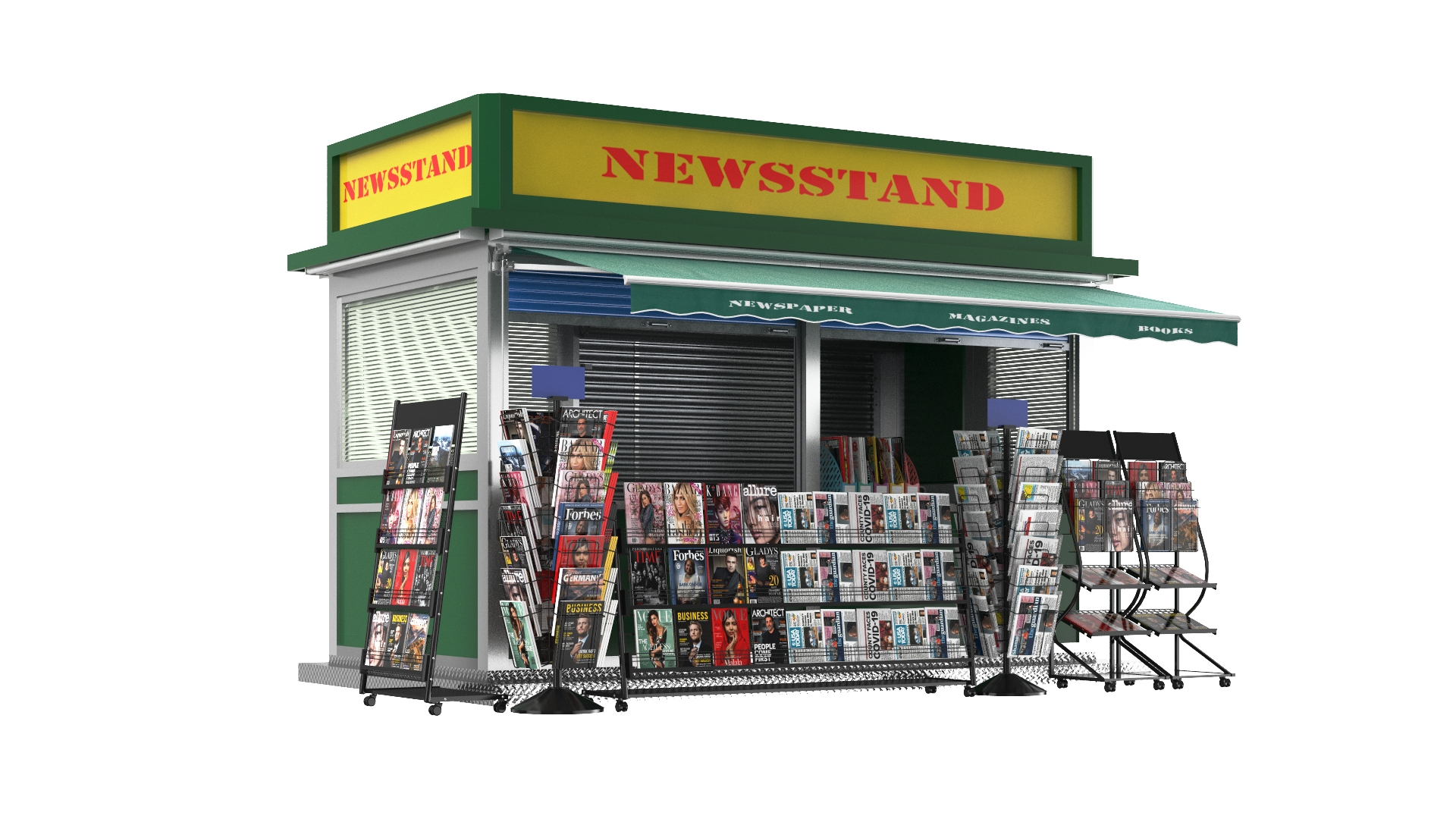 3D Detailed Newspapers Stand Kiosk https://p.turbosquid.com/ts-thumb/m6/GVYdpK/JL/turn/jpg/1696232578/1920x1080/turn_fit_q99/26f5128142364b43dcfed59d06411b6229291a9c/turn-1.jpg