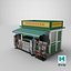 Detailed Newspapers Stand Kiosk