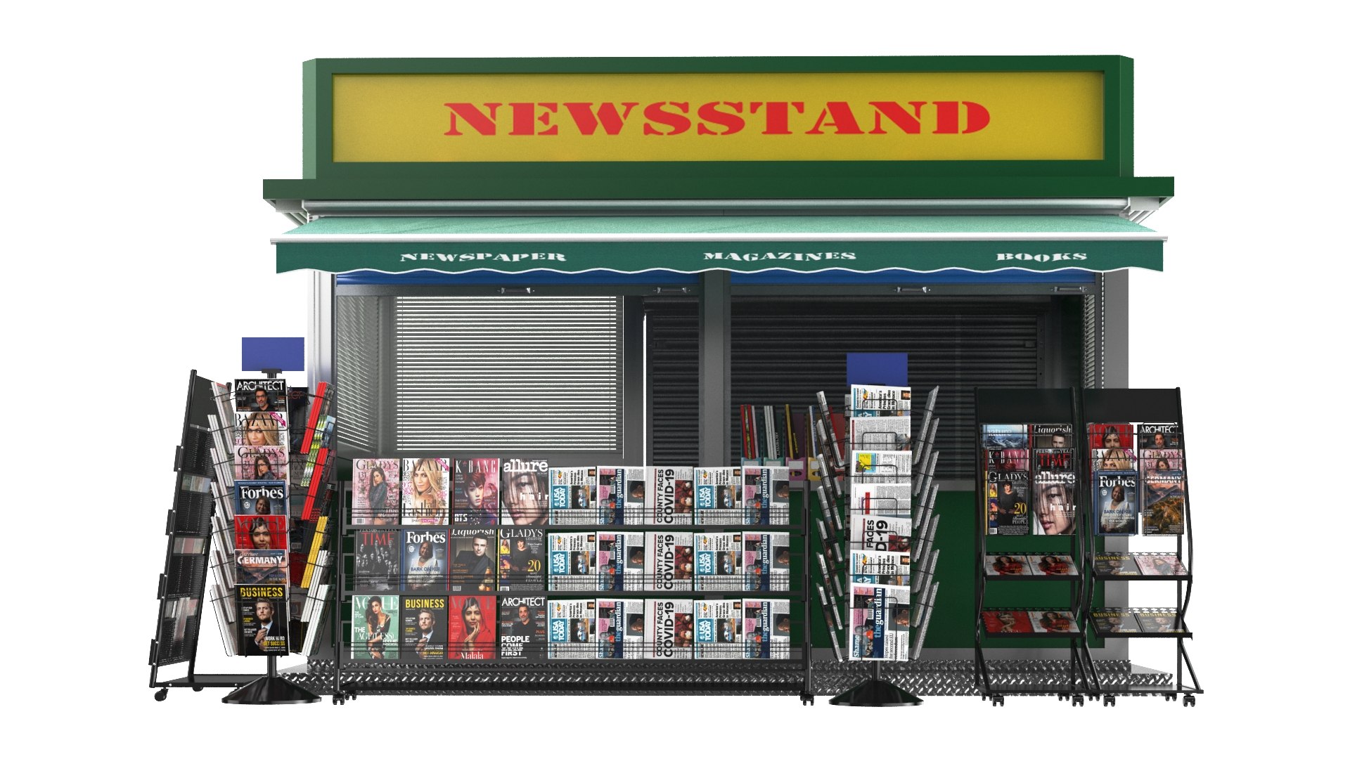 3D Detailed Newspapers Stand Kiosk https://p.turbosquid.com/ts-thumb/m6/GVYdpK/qn/4/jpg/1696227720/1920x1080/fit_q87/76ec4db9910c85cc8943acdac031fc1a59d89fed/4.jpg