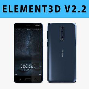E3D - Nokia 8 Polished Blue 3D model