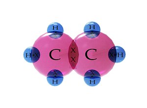 3D Electron Dot Structure of Ethane 02