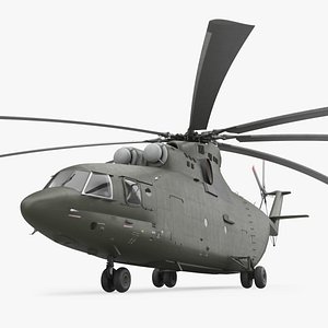 Extra Large Military Cargo Helicopter Green