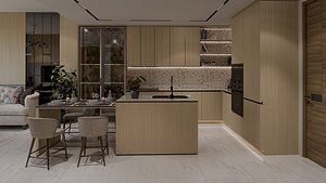 Kitchen Modern BlenderFbxObj 3D model