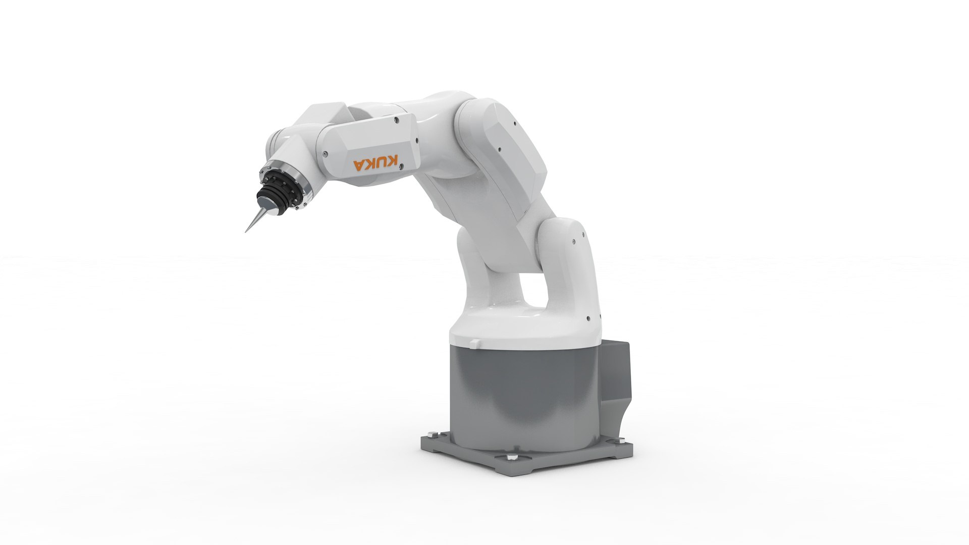Robot Arm Kuka Agilus KR3 540 model https://p.turbosquid.com/ts-thumb/m6/Z7UiJj/Ty/kr3_540_0026/jpg/1620349890/1920x1080/fit_q87/6bccbfe6d482a6ce8d2bbe9165511681935f5a1d/kr3_540_0026.jpg
