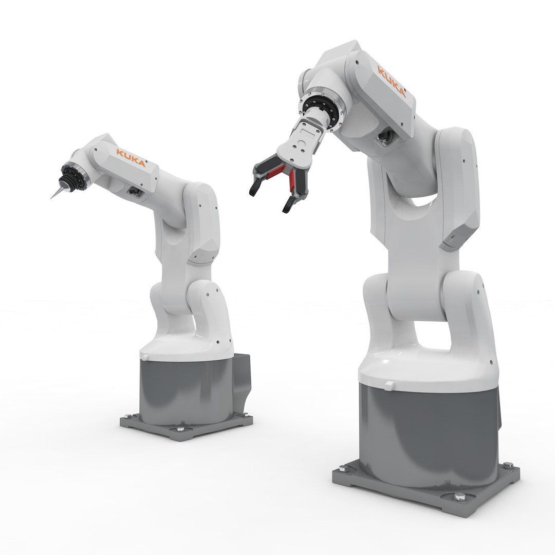 Robot Arm Kuka Agilus KR3 540 model https://p.turbosquid.com/ts-thumb/m6/Z7UiJj/zL/kr3_540main1/jpg/1620350168/1920x1080/fit_q87/c2eb8759c59fc93674616aa0ad9a4f2d32d063b6/kr3_540main1.jpg