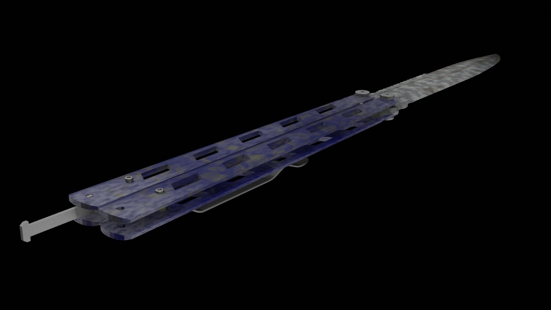 a blue butterfly knife 3D model https://p.turbosquid.com/ts-thumb/m6/d9B5Tv/6n/knife4/png/1753917523/1920x1080/fit_q87/931ff1ec91e0b670720aaa88e3e1cbf84a9f947f/knife4.jpg