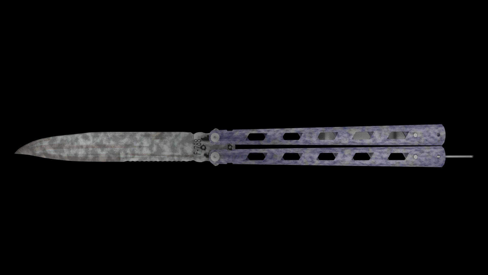 a blue butterfly knife 3D model https://p.turbosquid.com/ts-thumb/m6/d9B5Tv/pn/knife/png/1753917518/1920x1080/fit_q87/7b2876d3491e16578027f5ec998a51596dc80472/knife.jpg