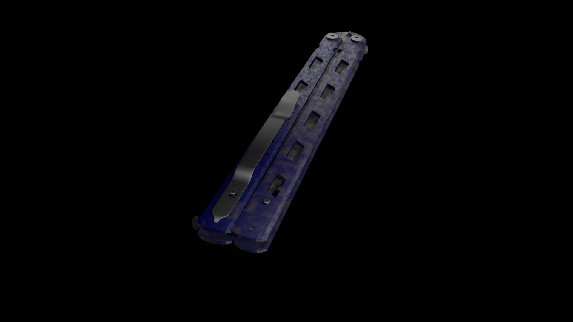 a blue butterfly knife 3D model https://p.turbosquid.com/ts-thumb/m6/d9B5Tv/wQ/knife7/png/1753917523/1920x1080/fit_q87/0801ef477ed3d2e379a87917b68895253e94753d/knife7.jpg