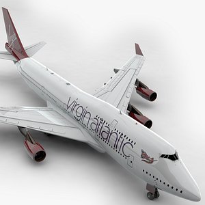 3D boeing 747 virgin atlantic