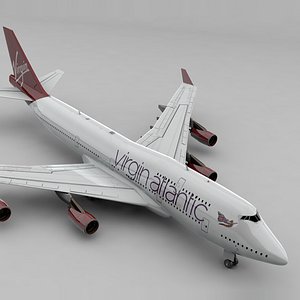 3D boeing 747 virgin atlantic