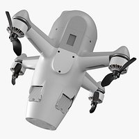 Quadrotor Tactical Drone for Air Defense White Rigged