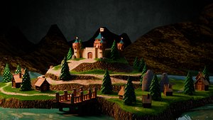 3D Medieval Stronghold And Village model