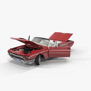 3d model thunderbird 1964 cabriolet rigged