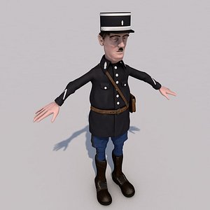 toon character gendarme model