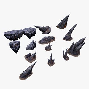 3D Lava Rocks Volcanic Rocks Set 02