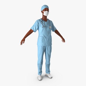 3d max african american female surgeon