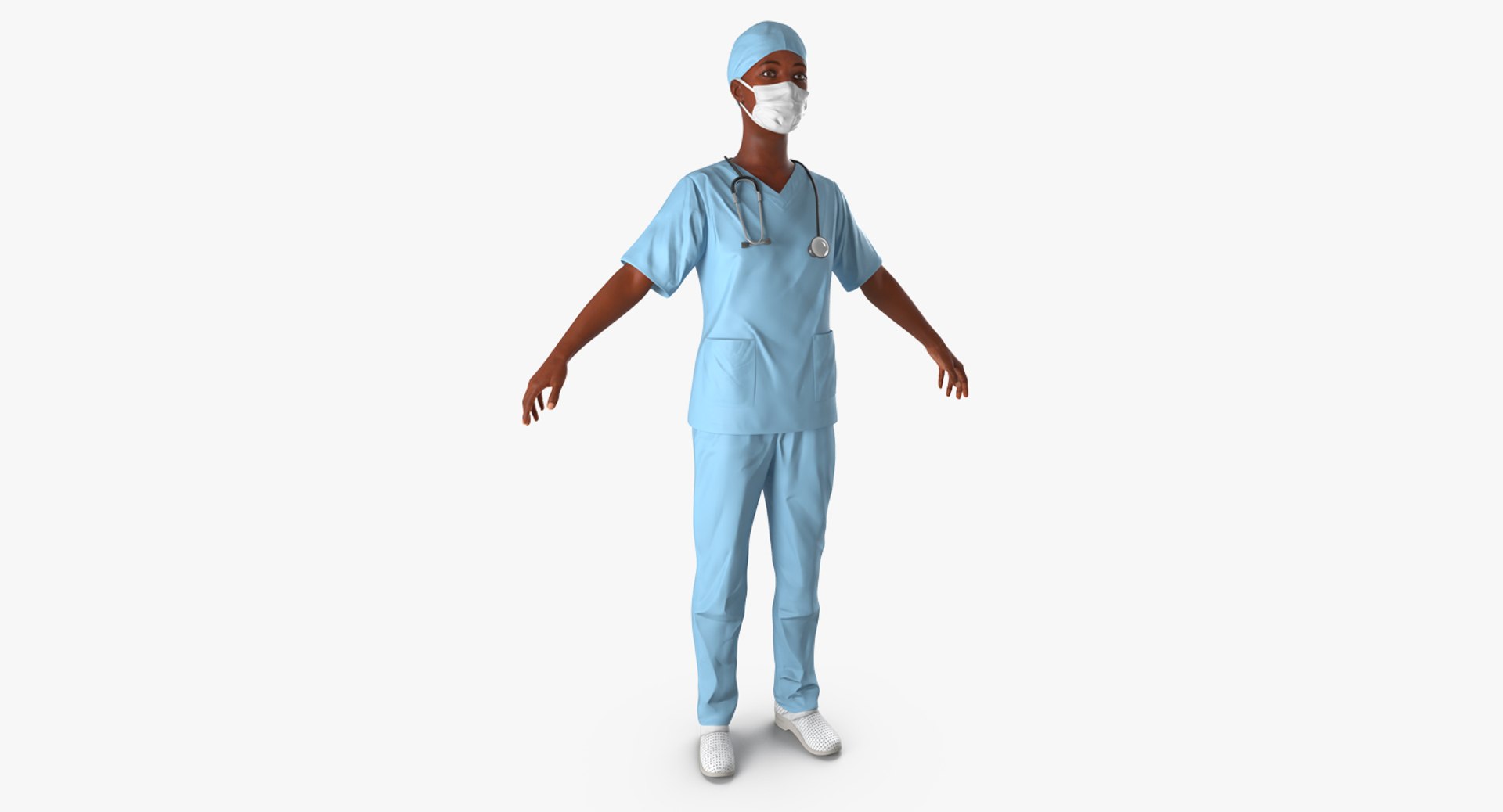 African American Female Surgeon 3D Model preview