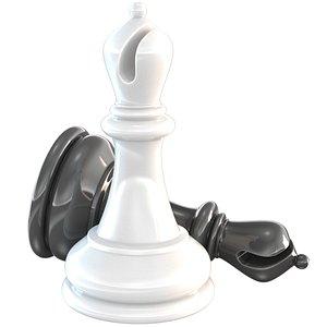 3D chessmen bishop chess piece model