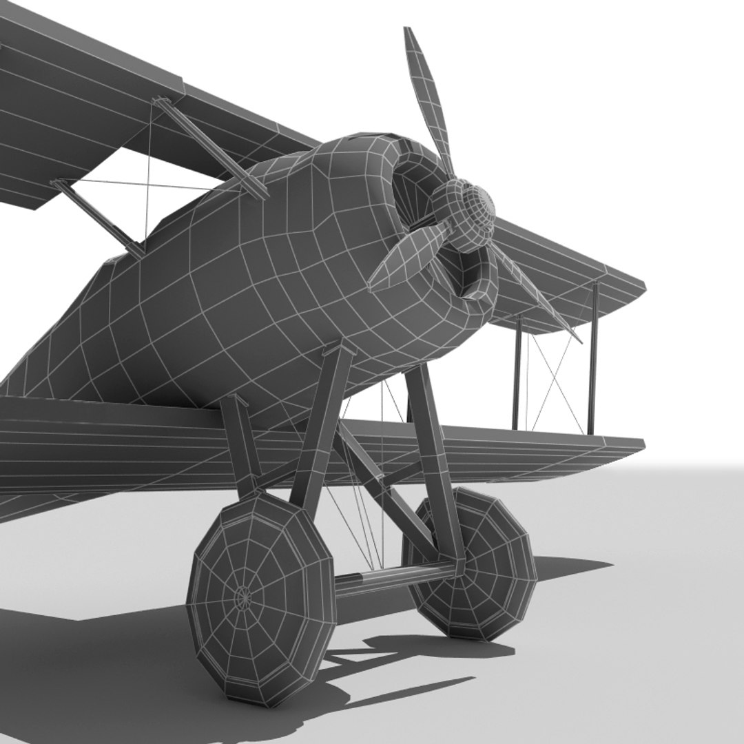 3d realistic biplane model