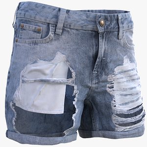 Man and Woman in Denim Shorts 83 3D model