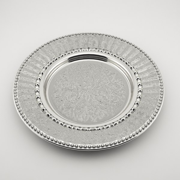 silver plate 3d max