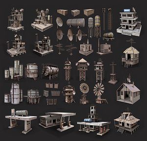 3D Post Apo Environment Builder Collection