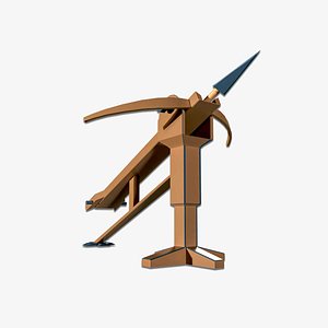 3D Medieval Ballista Bow Low Poly