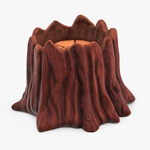 Medium Cartoon Tree Stump 3D