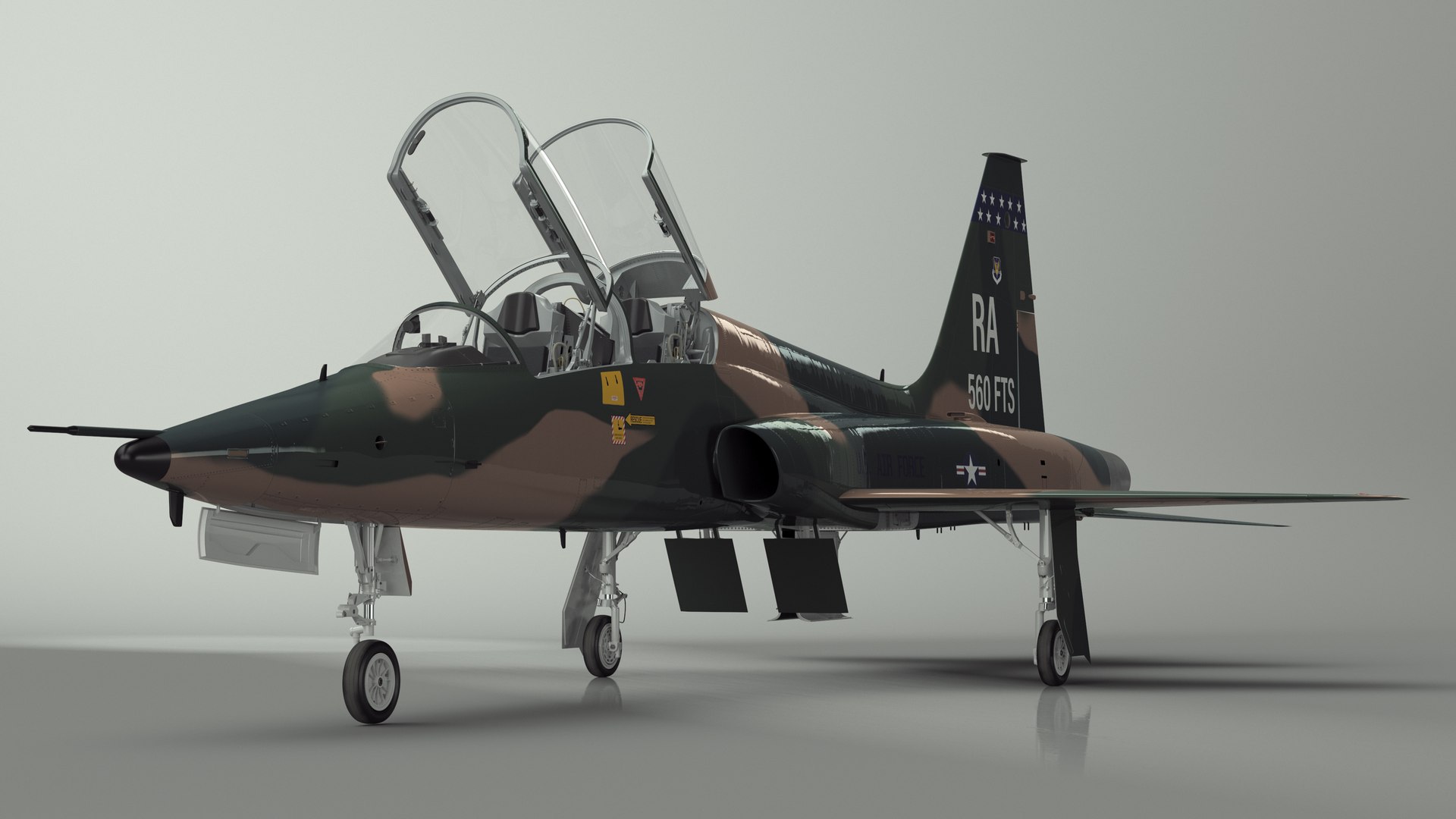 3D Military T-38 Talon Jet Trainer Camo https://p.turbosquid.com/ts-thumb/m7/6EHSrB/Hn/militaryt38talonjettrainercamo3dmodel016/jpg/1708591115/1920x1080/fit_q87/50a10a3a87acbd551ff0c54895f6af4a68d43037/militaryt38talonjettrainercamo3dmodel016.jpg