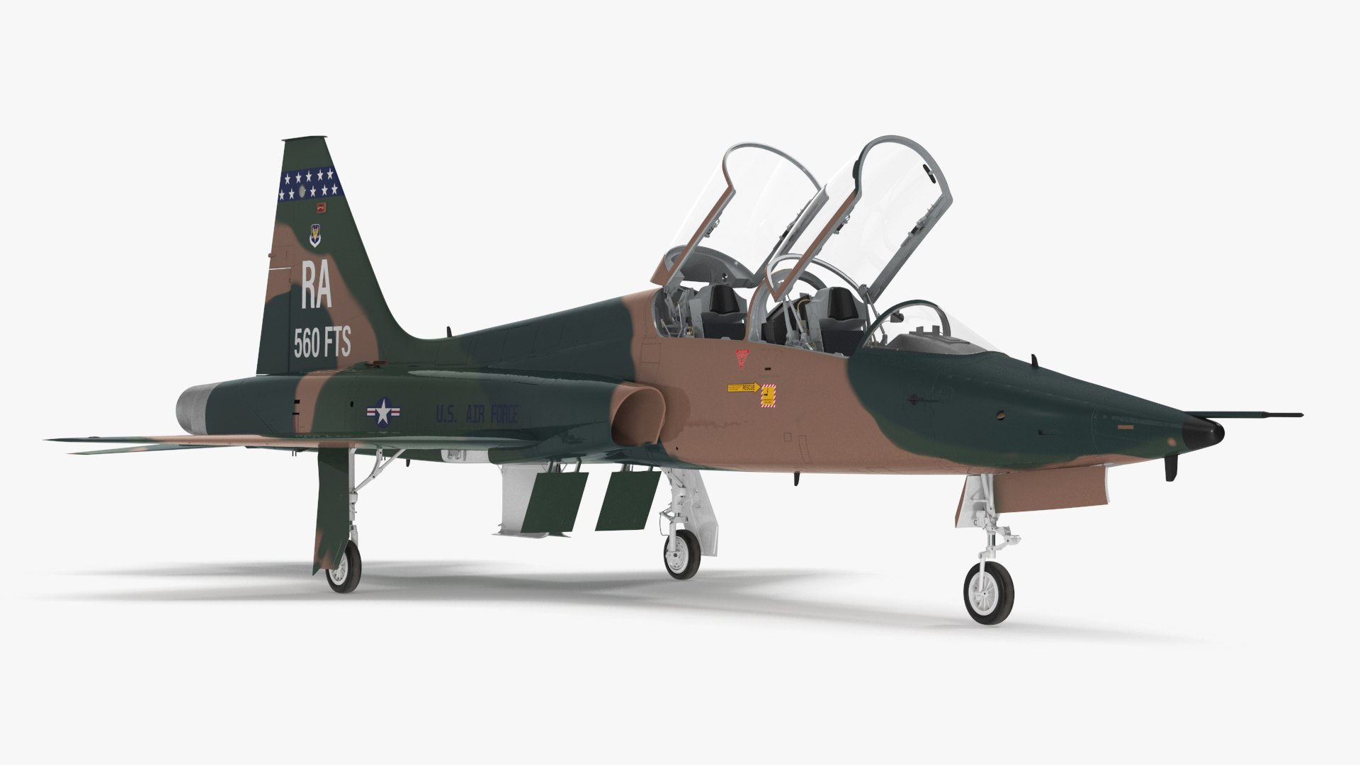 Military T-38 Talon Jet Trainer Camo 3D model preview