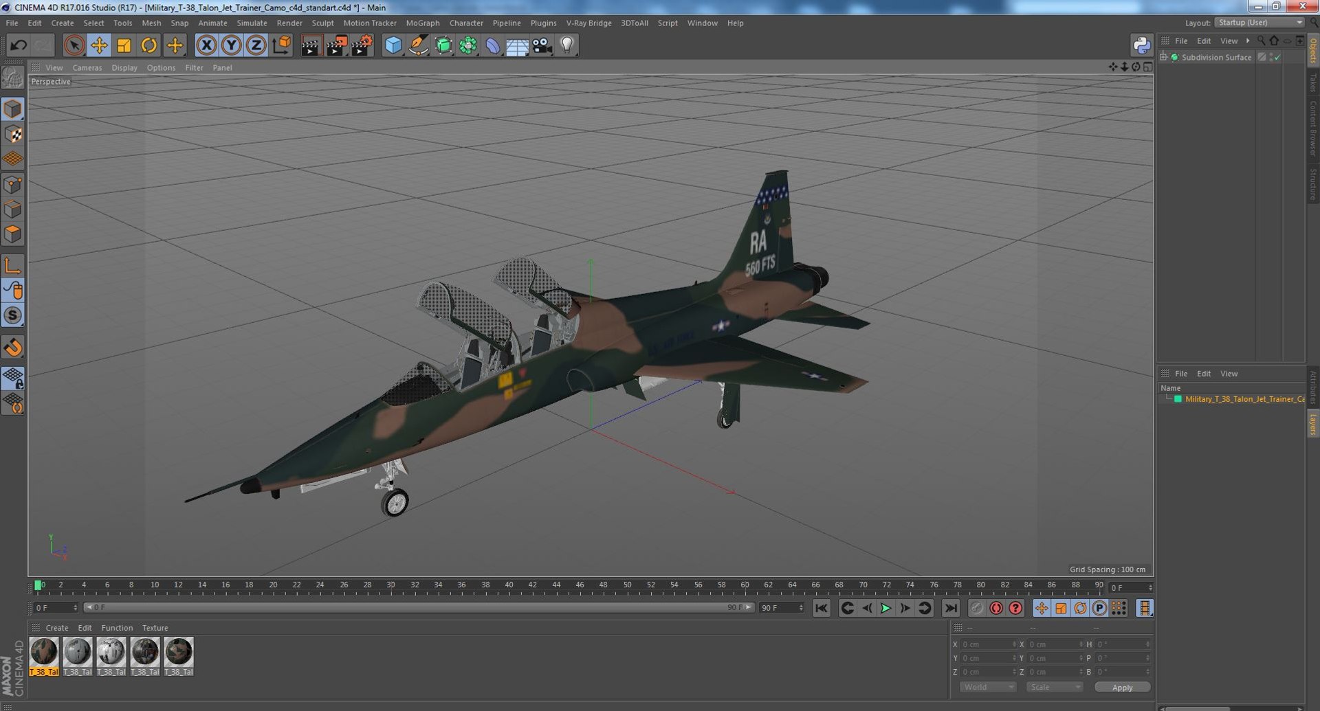 3D Military T-38 Talon Jet Trainer Camo https://p.turbosquid.com/ts-thumb/m7/6EHSrB/YV/militaryt38talonjettrainercamo3dmodel043/jpg/1708591223/1920x1080/fit_q87/e594f993951ea0489b6b1c7232911cf42b25b4a4/militaryt38talonjettrainercamo3dmodel043.jpg