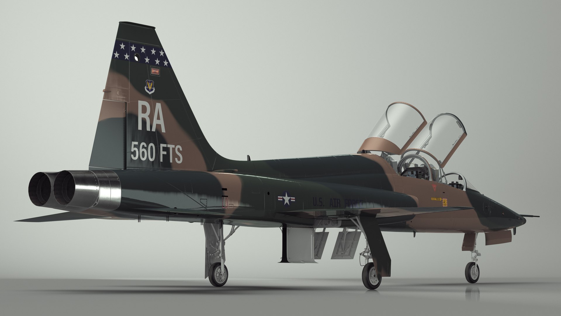 3D Military T-38 Talon Jet Trainer Camo https://p.turbosquid.com/ts-thumb/m7/6EHSrB/ki/militaryt38talonjettrainercamo3dmodel018/jpg/1708591120/1920x1080/fit_q87/785366d1c92d1f4414a5a0effe5b88155d691383/militaryt38talonjettrainercamo3dmodel018.jpg