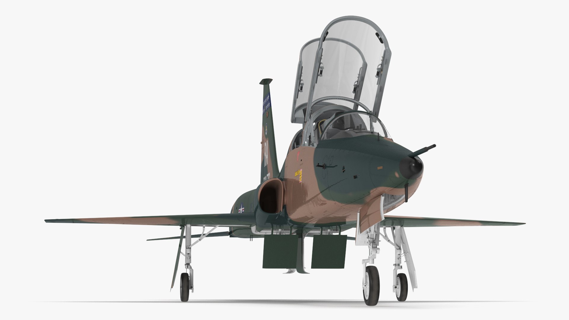 3D Military T-38 Talon Jet Trainer Camo https://p.turbosquid.com/ts-thumb/m7/6EHSrB/yP/militaryt38talonjettrainercamo3dmodel029/jpg/1708591166/1920x1080/fit_q87/cf51af7e0567747d80ca8d5015b59d52fb1c4954/militaryt38talonjettrainercamo3dmodel029.jpg
