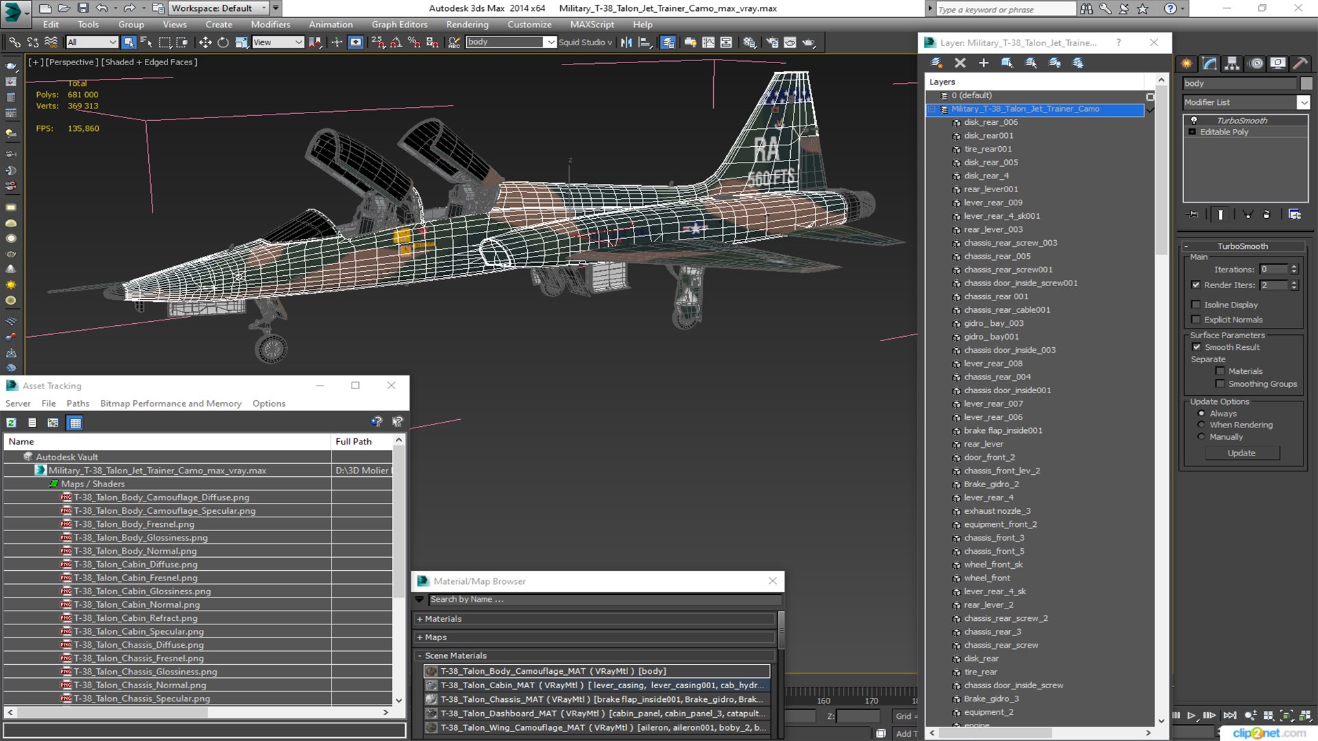 3D Military T-38 Talon Jet Trainer Camo https://p.turbosquid.com/ts-thumb/m7/6EHSrB/yw/militaryt38talonjettrainercamo3dmodel040/jpg/1708591210/1920x1080/fit_q87/f913df0978a433e7f23335fe73808f0856b82d95/militaryt38talonjettrainercamo3dmodel040.jpg