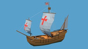pinta 1492 ship 3D model