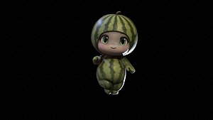 3D Chibi Fruit Watermelon model
