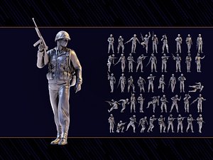 WWII Soldier Set 05 model