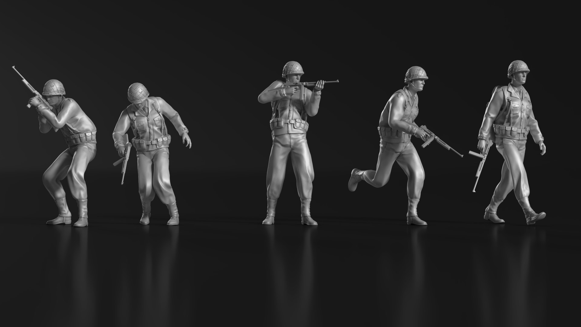 WWII Soldier Set 05 Model - TurboSquid 2148898