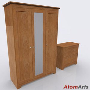 3dsmax bedroom storage furniture wood