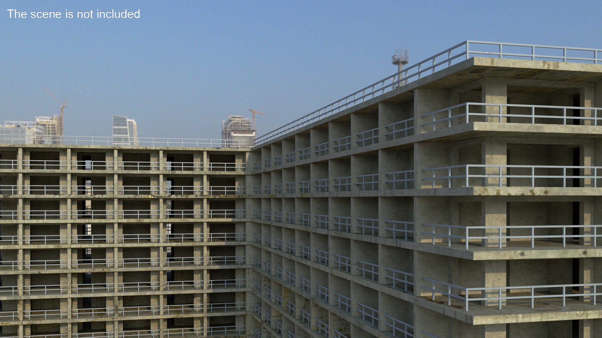 Construction Site With Unfinished High-Rise Building 3D Model ...